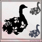 Sebastopol Goose SVG / Vector Clipart, Goose Silhouette with Flowers, Wildflower Sebastopol Goose Silhouette (0617)