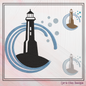 Lighthouse Machine Embroidery Design - Coastal Island Light House - Seaside Landscape Embroidery File, 6 Sizes (0660)