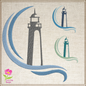 Lighthouse Machine Embroidery Design | Coastal Lighthouse Island Seaside Landscape | Nautical Embroidery | 6 Sizes (0689)