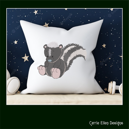 Toy Stuffed Skunk Machine Embroidery Design for Babies and Kids | Vintage Plush Skunk Pattern | Blue Nose Tatty Teddy Inspired | 6 Sizes (0766)