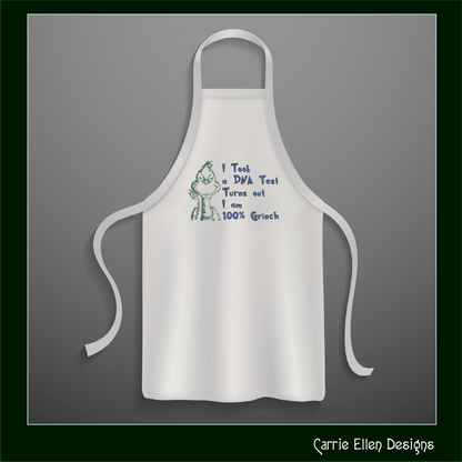 100% Grinch Machine Embroidery Design – Funny Holiday Saying, Christmas Snark Quote, 8 Sizes (1017)