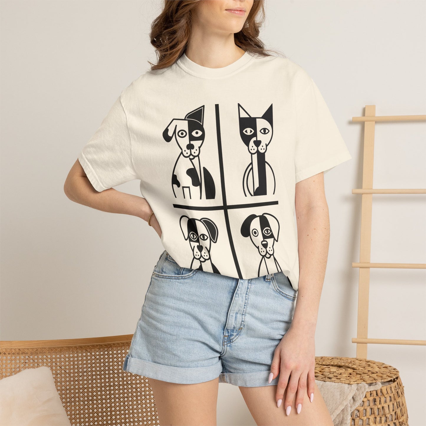 Geometric Dog Comfort Colors® T-Shirt | Minimalist Garment Dyed Tee,  10 Colors (4280)