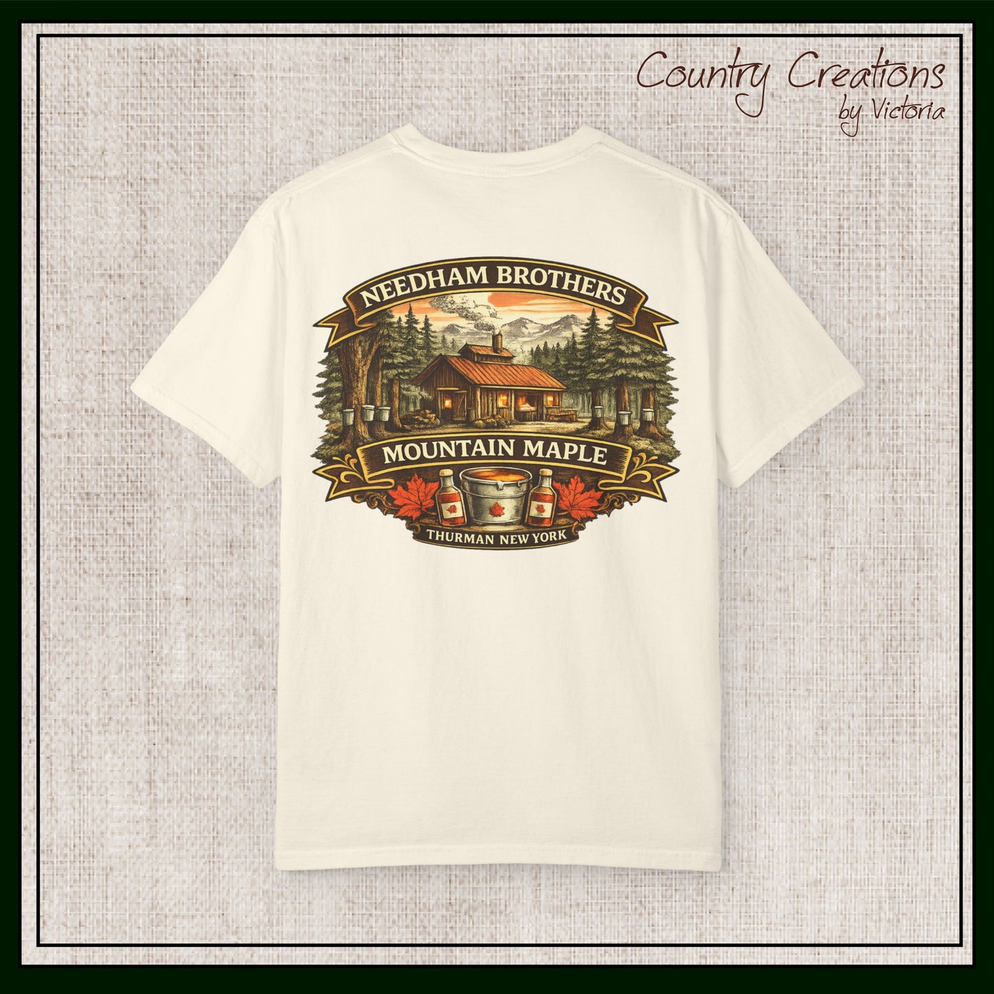 Needham Brothers Mountain Maple Short Sleeve T-Shirt, Comfort Colors Pigment Dyed Tee(3891)