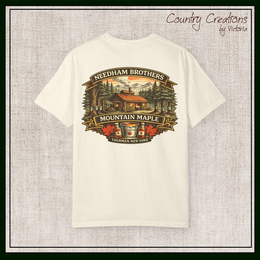 Needham Brothers Mountain Maple Short Sleeve T-Shirt, Comfort Colors Pigment Dyed Tee(3891)