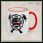 TV FC Thin Red Line Flag Firefighter Maltese Cross Ceramic Mug | Accent Rim & Handle 11,15 oz (3007)