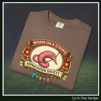Worm on a String Appreciation Society T-Shirt | Comfort Colors® Short Sleeve Tee (3897)