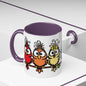 Colorful Cartoon Birds Coffee Mug — Chicks on a Stick 11/15oz Accent Mug (4278)