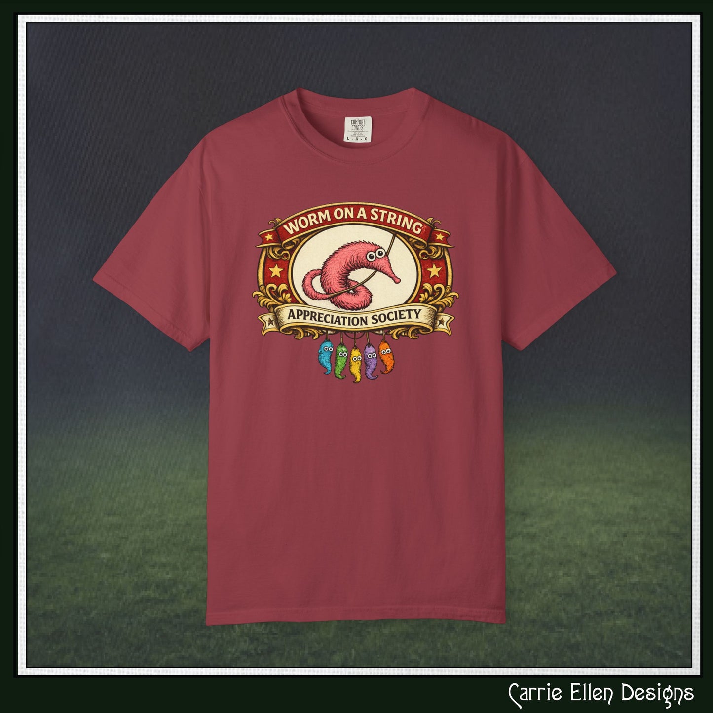 Worm on a String Appreciation Society T-Shirt | Comfort Colors® Short Sleeve Tee (3897)