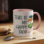 This Is My Happy Face Accent Coffee Mug | Sarcastic Ostrich Coffee Cup | 11oz 15oz Ceramic Mug (4252)