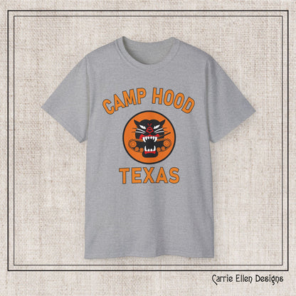 Camp Hood Tank Destroyer Battalion Short Sleeve Cotton T-Shirt, Vintage WWII Military Camp Design – Heavyweight 100% Cotton Tee (P-6035)