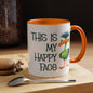 This Is My Happy Face Accent Coffee Mug | Sarcastic Ostrich Coffee Cup | 11oz 15oz Ceramic Mug (4252)
