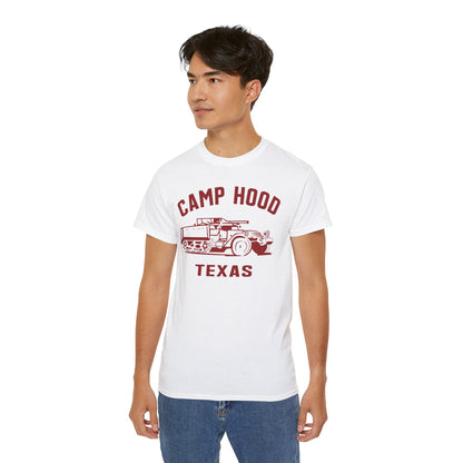 Camp Hood Short Sleeve T-Shirt – Vintage WWII Military Camp Design – Heavyweight 100% Cotton Tee (P-6033)