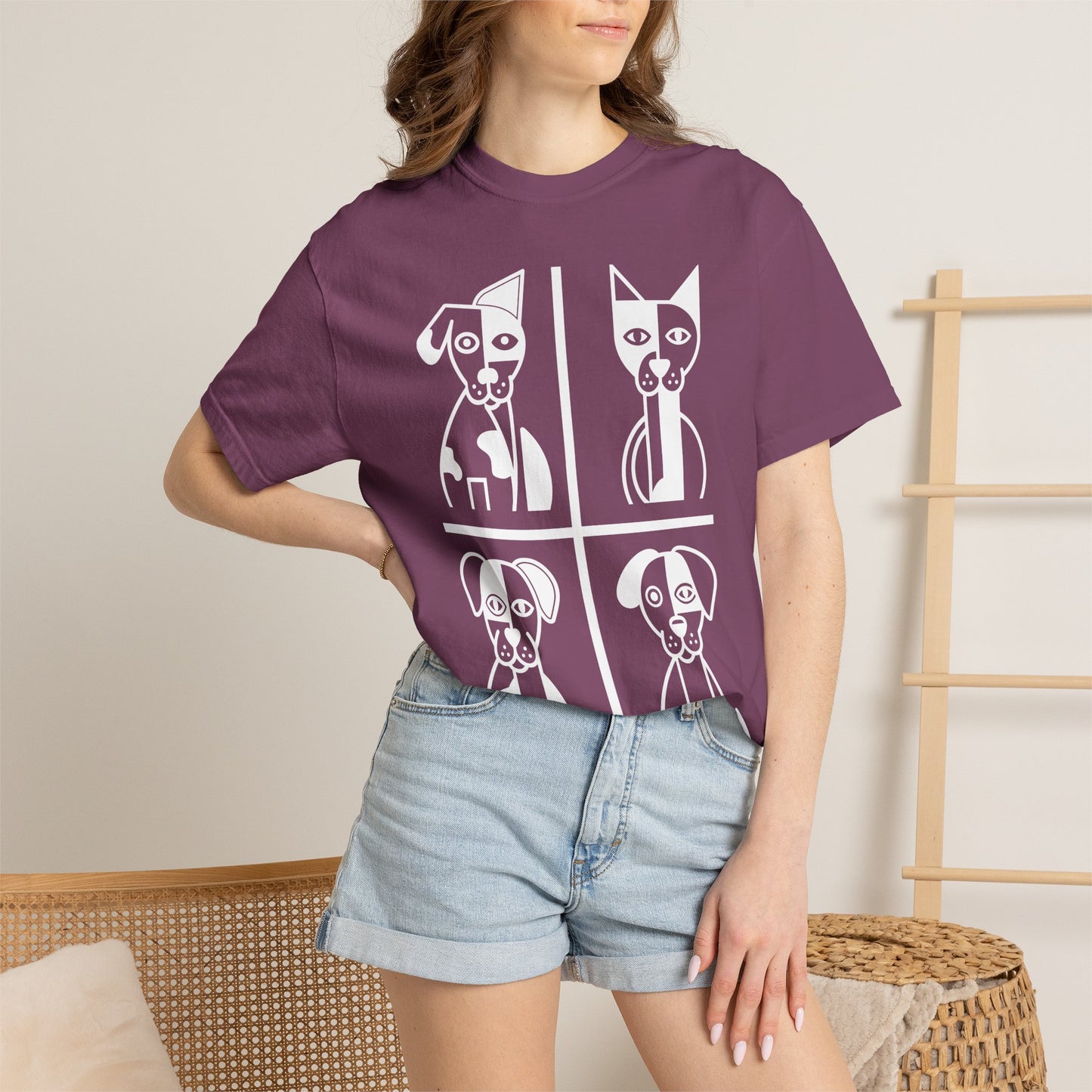 Geometric Dog Comfort Colors® T-Shirt | Minimalist Garment Dyed Tee,  10 Colors (4280)