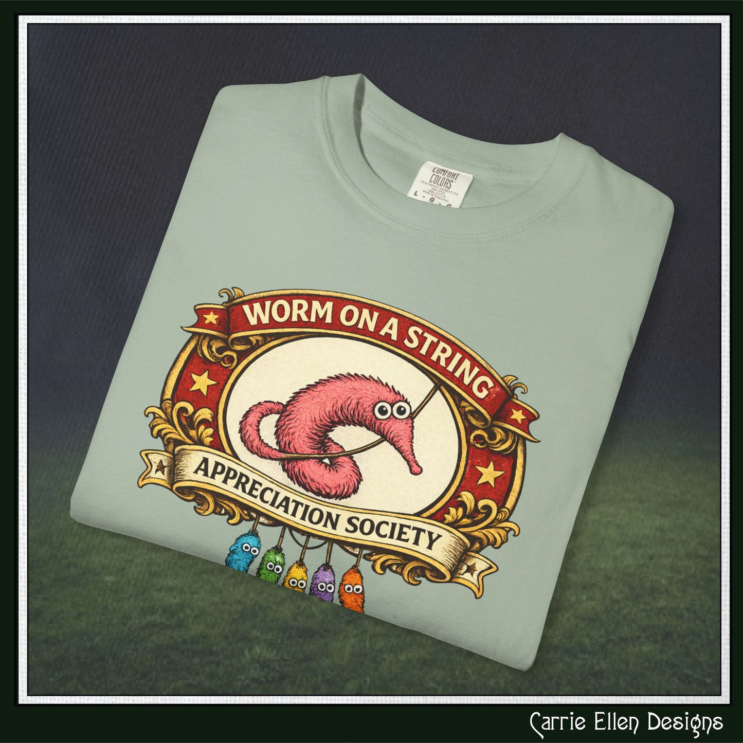 Worm on a String Appreciation Society T-Shirt | Comfort Colors® Short Sleeve Tee (3897)