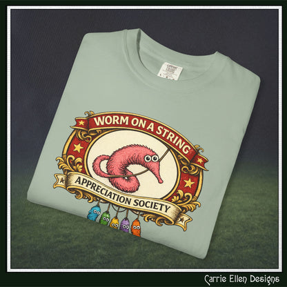 Worm on a String Appreciation Society T-Shirt | Comfort Colors® Short Sleeve Tee (3897)