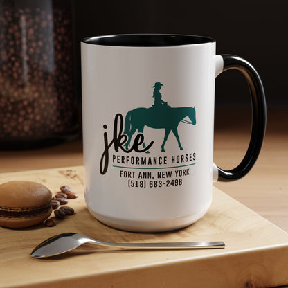 JKE Performance Horses Ceramic Color Accent Coffee Mug (3969)