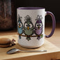 Colorful Cartoon Birds Coffee Mug — Chicks on a Stick 11/15oz Accent Mug (4278)