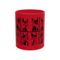 Geometric Cat Color Mug | Minimalist Cat 11oz Ceramic Coffee Mug | 8 Color Choices (4276)