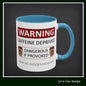 Caffeine Warning Mug – Snarky Funny Accent Colored Coffee Mug for Coffee Lovers | 11oz & 15oz Sizes (P-6071)