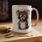 Frazzled Mouse with Mug | Accent Ceramic Coffee Mug 11oz 15oz (3867)
