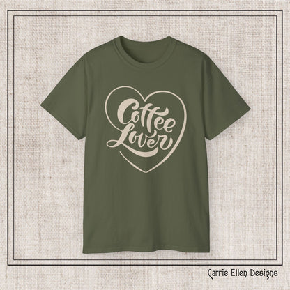 Coffee Lover Short Sleeve T-Shirt – Cute Printed Coffee Gift for Coffeeholics, Casual Everyday Wear (P-6060)