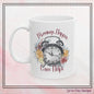 Mornings Happen Coffee Helps Floral Inspiration Ceramic Coffee Mug – 11oz & 15oz – Perfect Gift for Coffee Lovers (P-6000)
