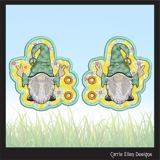 Hippie Gnome ITH Shoe Wings – In The Hoop Embroidery Design for Shoes and Boots – 4x4 & 5x7 Hoop Sizes (1273)
