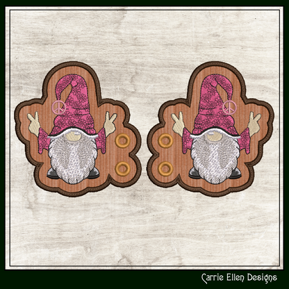 Hippie Gnome ITH Shoe Wings – In The Hoop Embroidery Design for Shoes and Boots – 4x4 & 5x7 Hoop Sizes (1273)