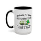 Welcome to Camp Quitcherbitchin Take a Hike Mug | Funny Camping Coffee Cup | 11oz & 15oz