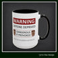 Caffeine Warning Mug – Snarky Funny Accent Colored Coffee Mug for Coffee Lovers | 11oz & 15oz Sizes (P-6071)