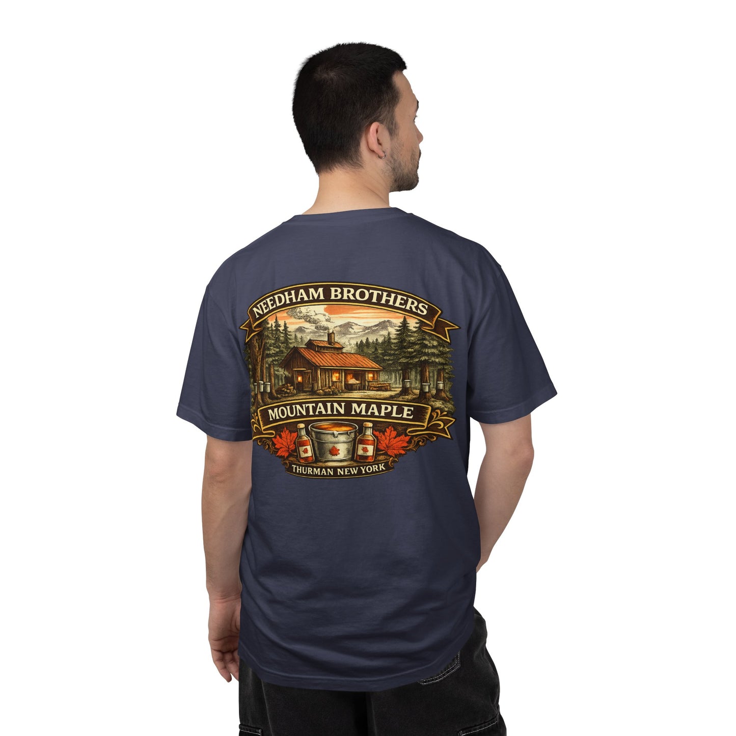 Needham Brothers Mountain Maple Short Sleeve T-Shirt, Comfort Colors Pigment Dyed Tee(3891)