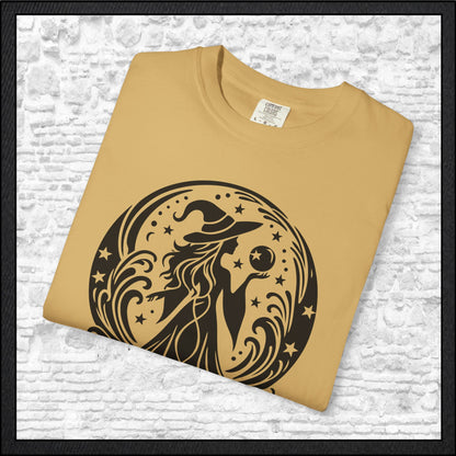Enchanting Witch with Crystal Orb Comfort Colors T-Shirt | Mystical Witch Shirt (4281)