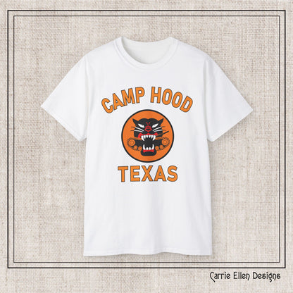 Camp Hood Tank Destroyer Battalion Short Sleeve Cotton T-Shirt, Vintage WWII Military Camp Design – Heavyweight 100% Cotton Tee (P-6035)