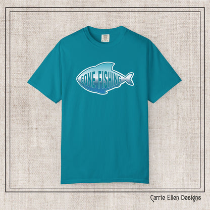 Gone Fishing  Comfort Colors T-Shirt | Garment-Dyed Short Sleeve T-Shirt, Perfect for Fishing Enthusiasts (P-6065)