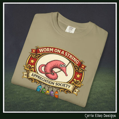 Worm on a String Appreciation Society T-Shirt | Comfort Colors® Short Sleeve Tee (3897)