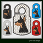 Doberman ITH Door Knob Hanger Dog Machine Embroidery Design, Dog Profile, In The Hoop Machine Embroidery Project (1407)