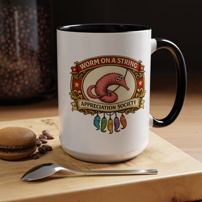 Worm on a String Appreciation Society Mug | Accent Coffee Mug 11/15oz (3898)