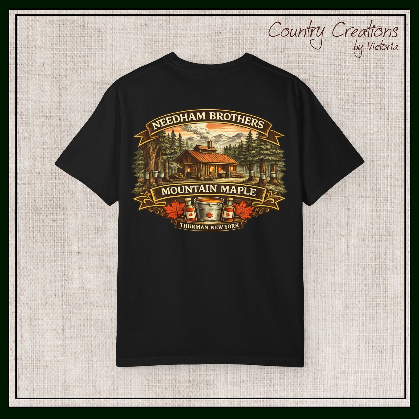 Needham Brothers Mountain Maple Short Sleeve T-Shirt, Comfort Colors Pigment Dyed Tee(3891)