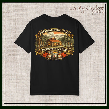 Needham Brothers Mountain Maple Short Sleeve T-Shirt, Comfort Colors Pigment Dyed Tee(3891)