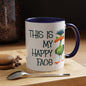 This Is My Happy Face Accent Coffee Mug | Sarcastic Ostrich Coffee Cup | 11oz 15oz Ceramic Mug (4252)