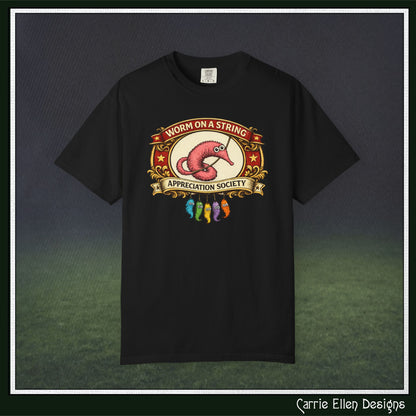 Worm on a String Appreciation Society T-Shirt | Comfort Colors® Short Sleeve Tee (3897)