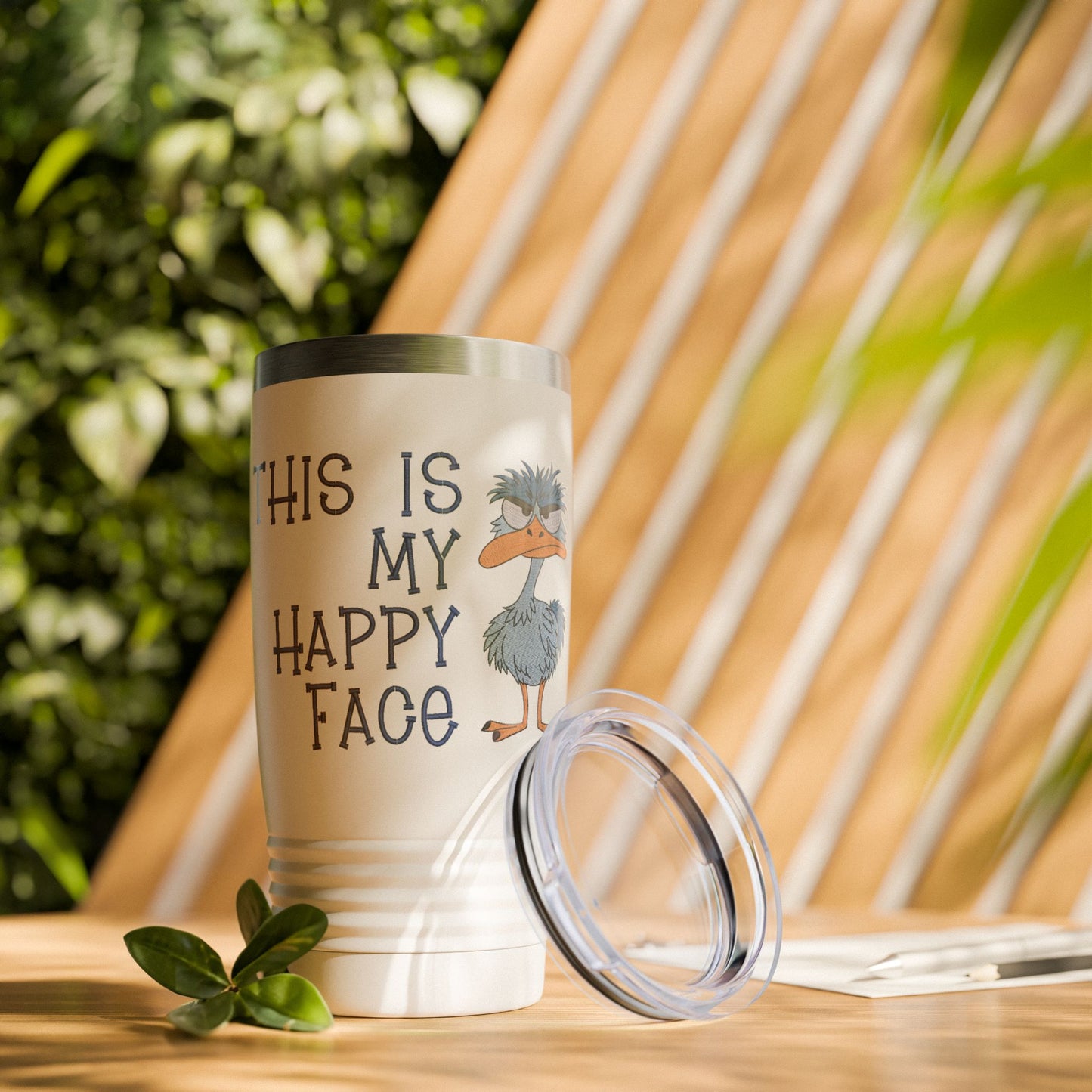 My Happy Face Sarcastic 20oz Stainless Steel Insulated Ring Necked Tumbler (4253)