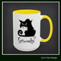 Black Cat Coffee Mug – Seriously Sarcastic Cat Attitude Ceramic Mug for Cat Lovers | 11oz & 15oz | Multiple Color Options (P-6075)
