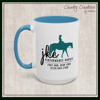 JKE Performance Horses Ceramic Color Accent Coffee Mug (3969)