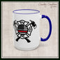 TV FC Thin Red Line Flag Firefighter Maltese Cross Ceramic Mug | Accent Rim & Handle 11,15 oz (3007)