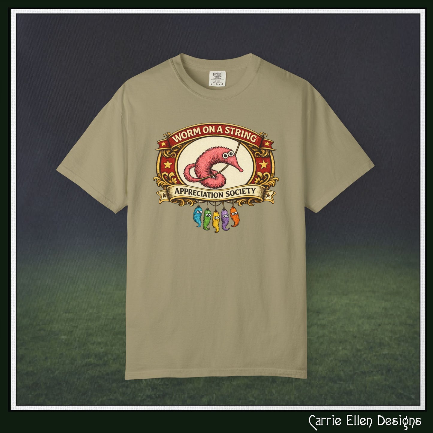 Worm on a String Appreciation Society T-Shirt | Comfort Colors® Short Sleeve Tee (3897)