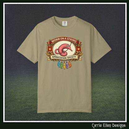 Worm on a String Appreciation Society T-Shirt | Comfort Colors® Short Sleeve Tee (3897)