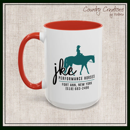 JKE Performance Horses Ceramic Color Accent Coffee Mug (3969)