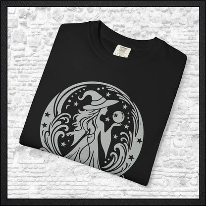 Enchanting Witch with Crystal Orb Comfort Colors T-Shirt | Mystical Witch Shirt (4281)