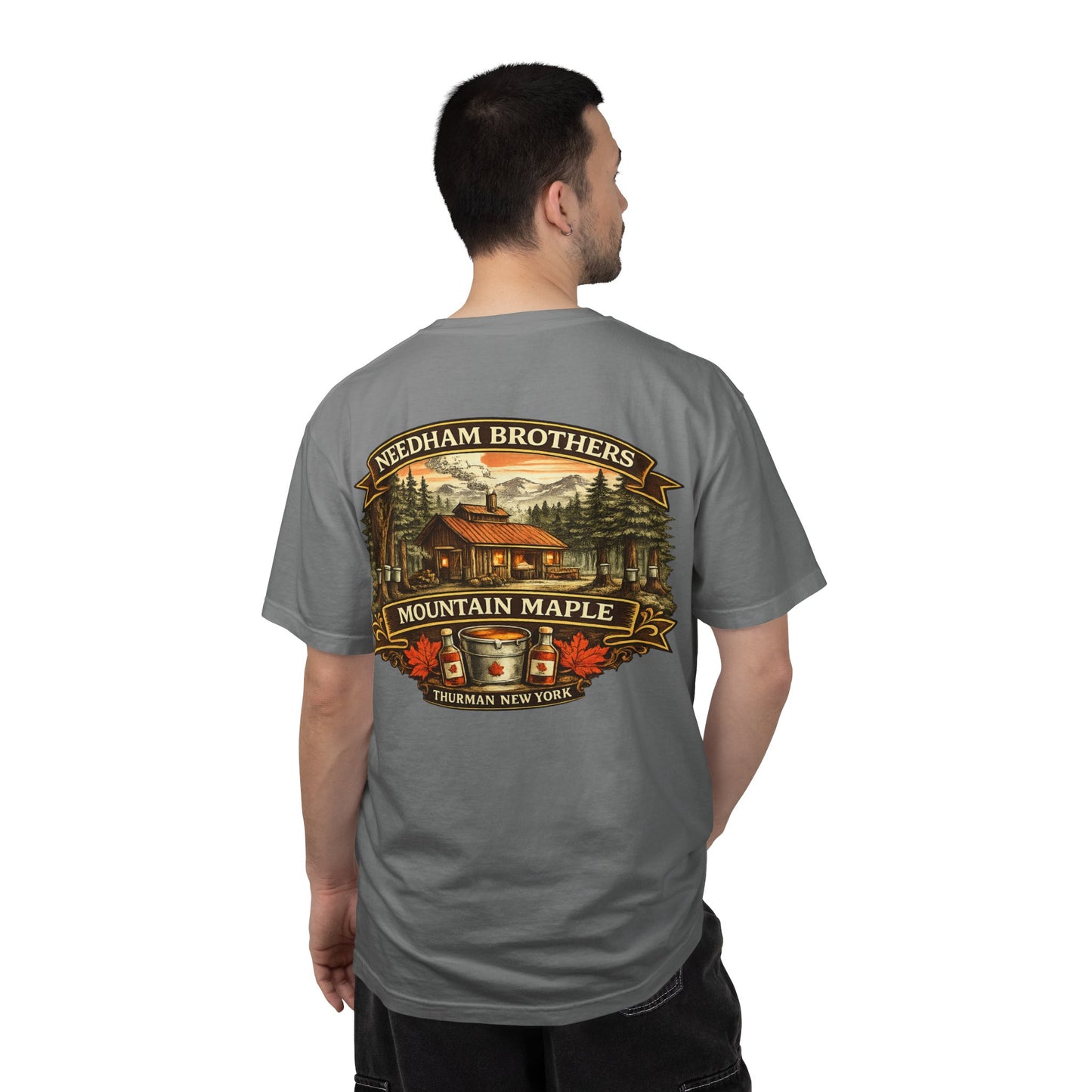 Needham Brothers Mountain Maple Short Sleeve T-Shirt, Comfort Colors Pigment Dyed Tee(3891)